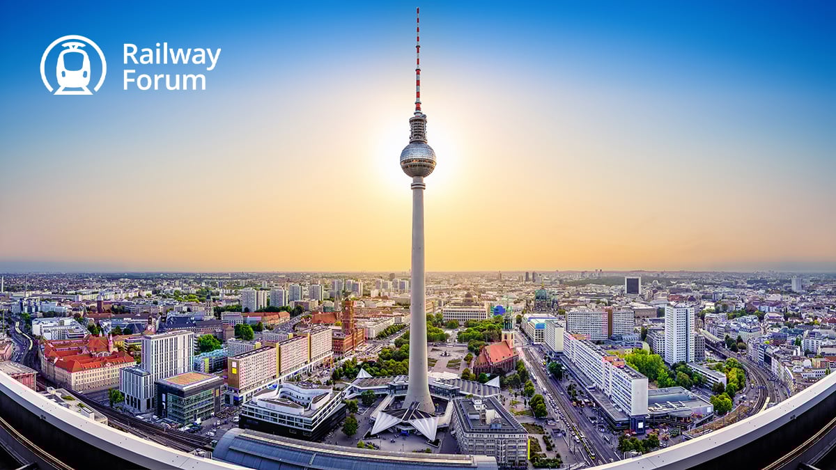 panoramic view at central berlin while sunset